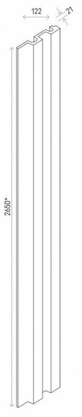 Riflaj decorativ Vox Linerio L-Line, natural, 2650x122x21 mm